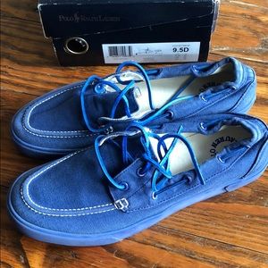 Ralph Lauren Polo Sander II Blue Canvas Shoes 9.5